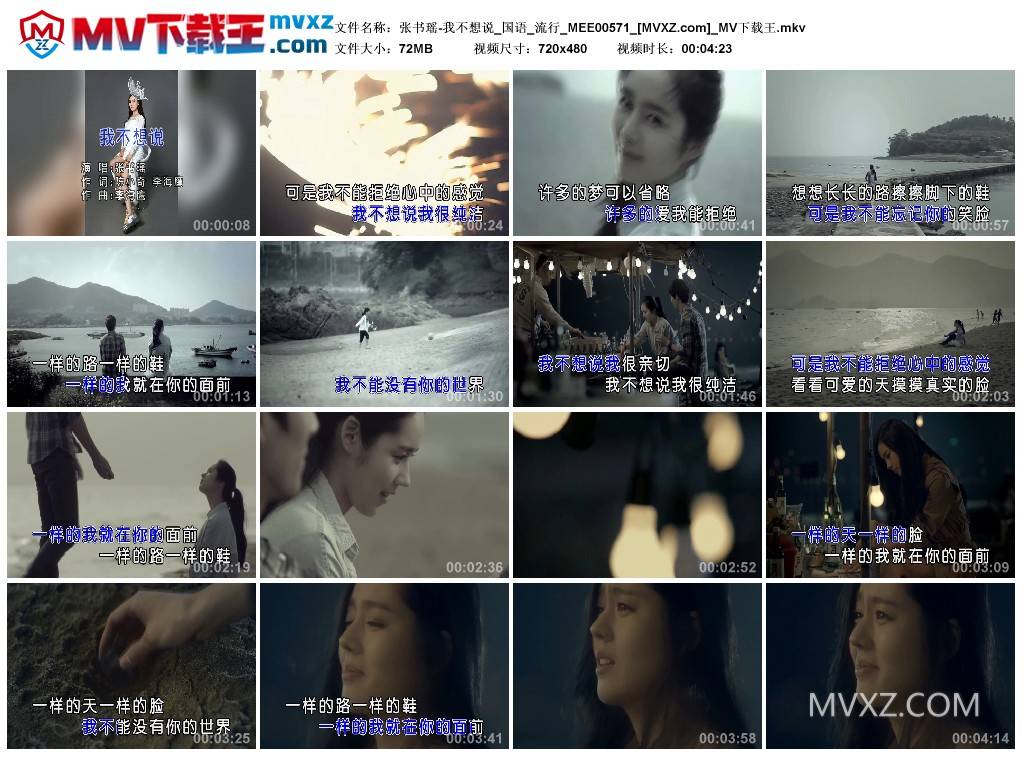 张书瑶-我不想说_国语_流行_MEE00571